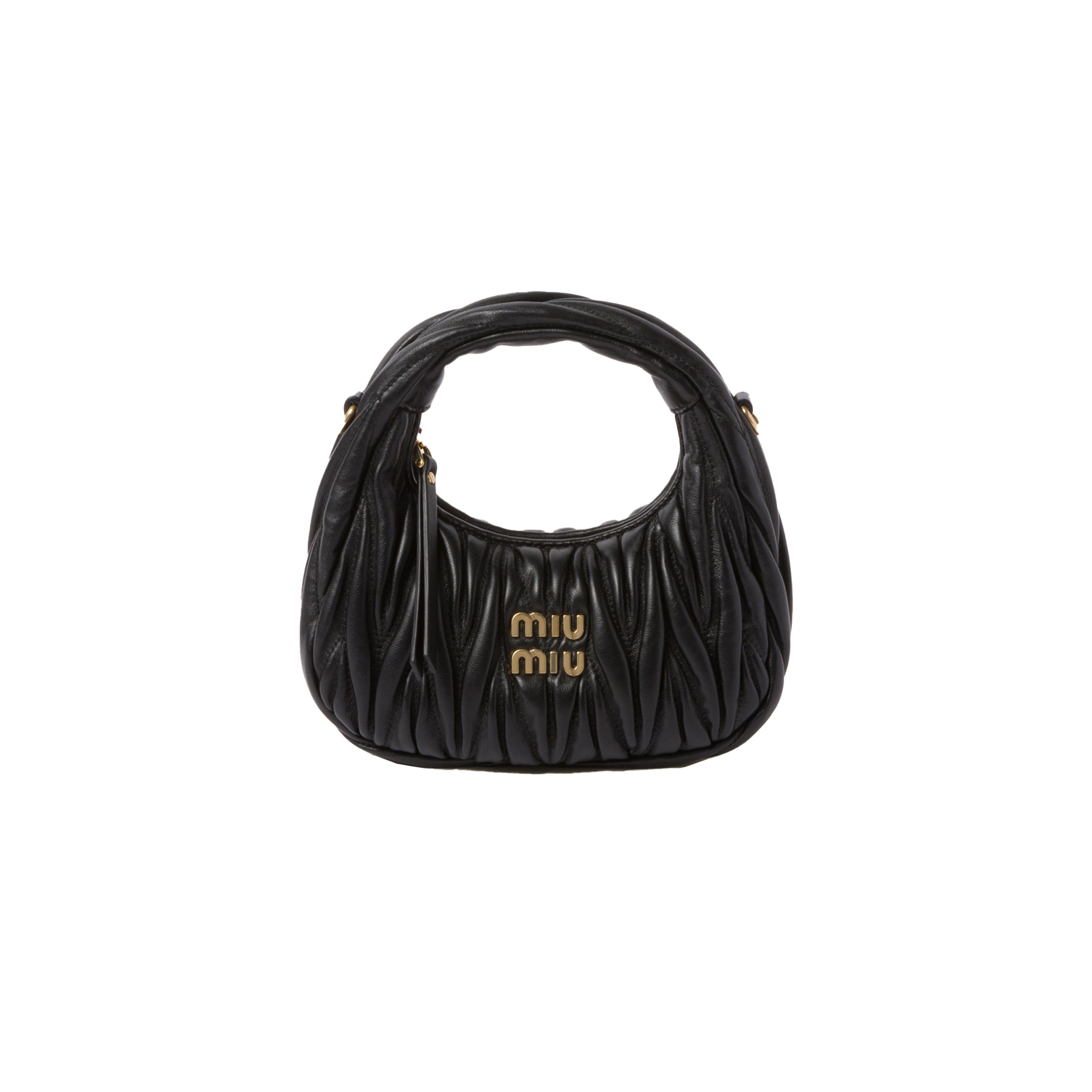 MIU MIU WANDER MATELASSÉ NAPPA LEATHER HOBO MINI-BAG 5BP078 (17.5*14*5.5cm)